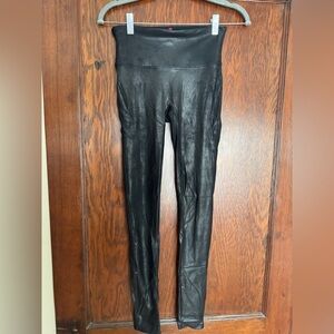 SPANX Black Faux Leather Pants